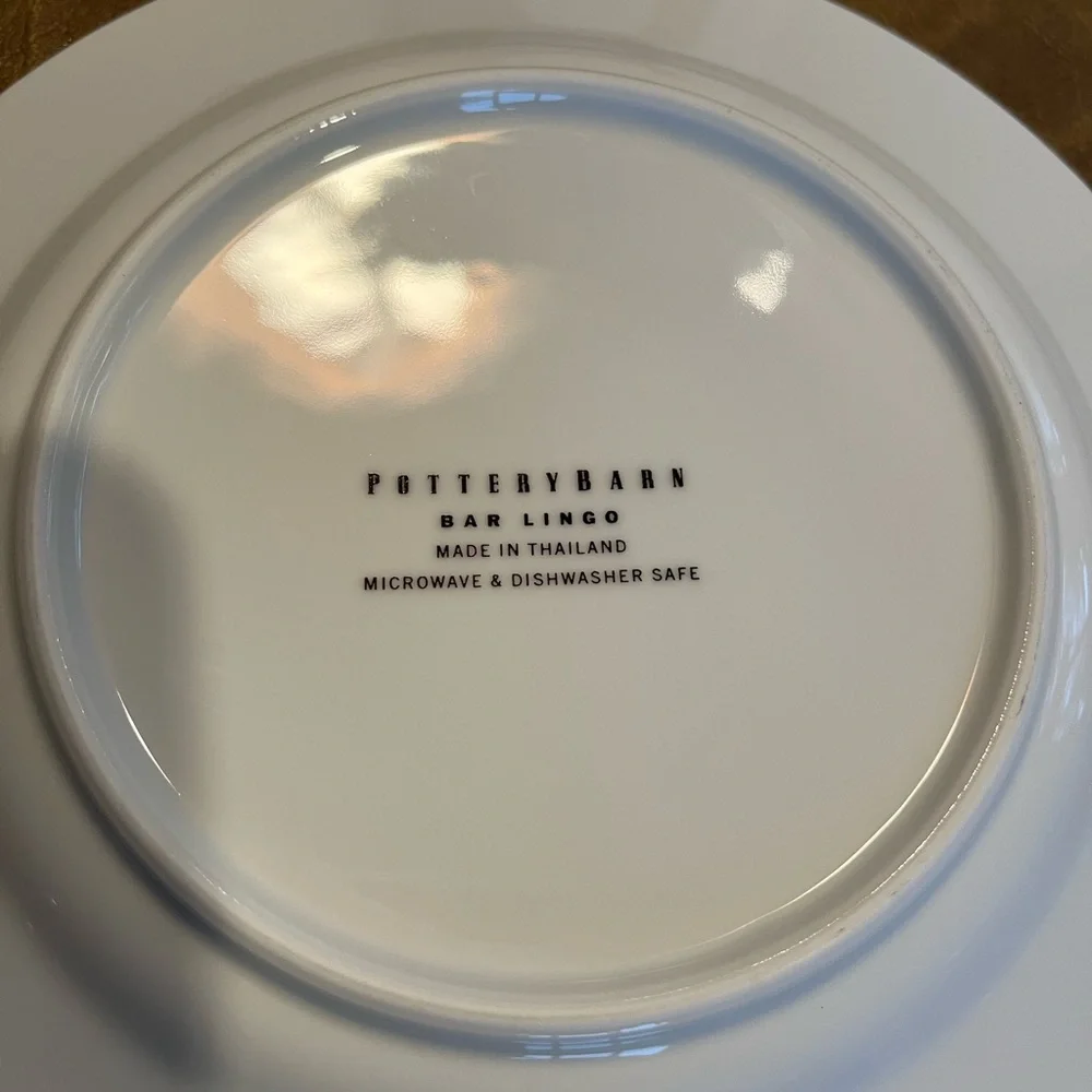 Set of 4 Pottery Barn Appetizer Plates Featuring 
